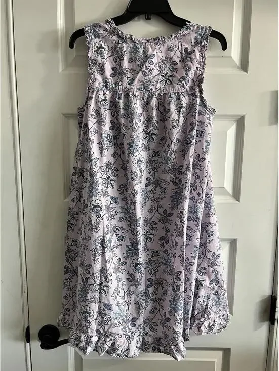 Adonna Floral 100% Cotton Cottagecore Prairie Nightgown Sz S Purple Ruffles - Picture 5 of 7